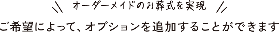 ご希望によってオプションを追加することができます。